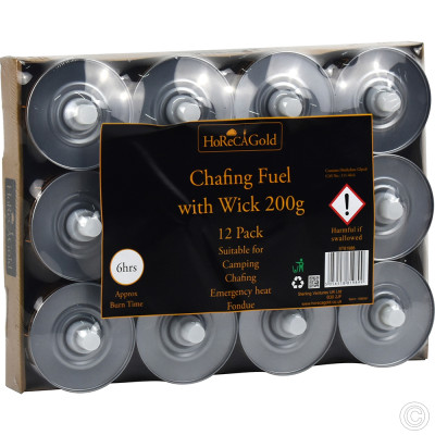 Chafing Fuel With Wick 200g 12 Pack (6 hours)