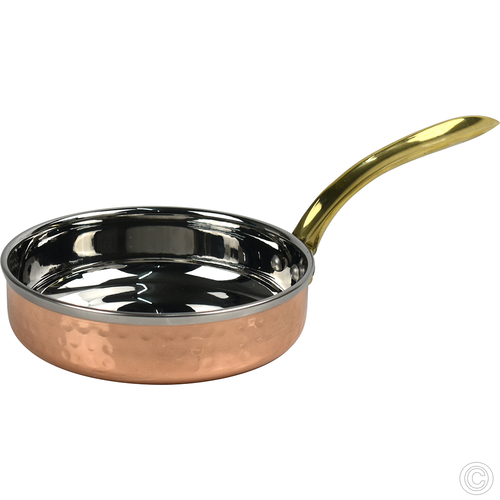 Copper Steel Fry Pan W/Brass Handle No1 300 ml