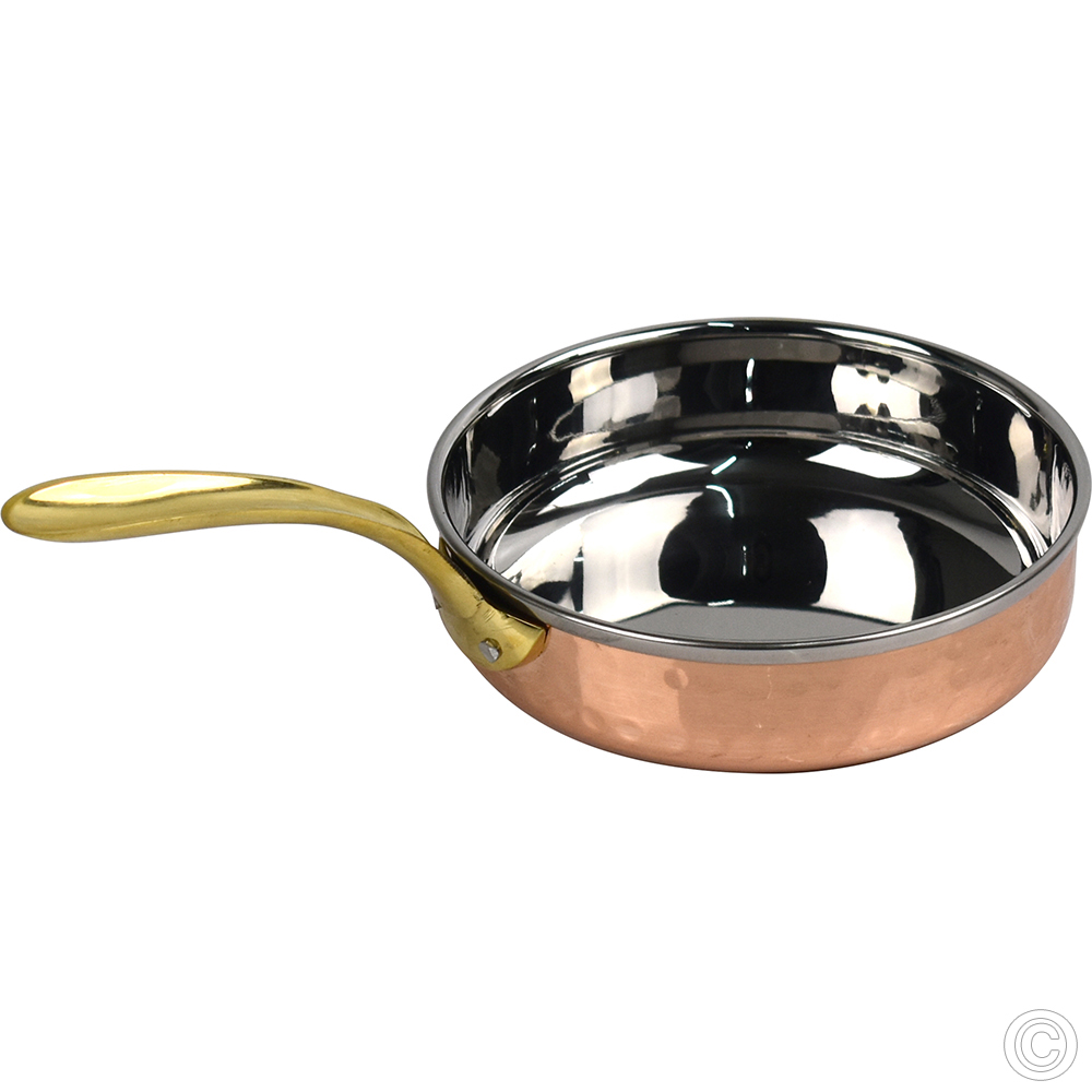 Copper Steel Fry Pan W/Brass Handle No1 300 ml