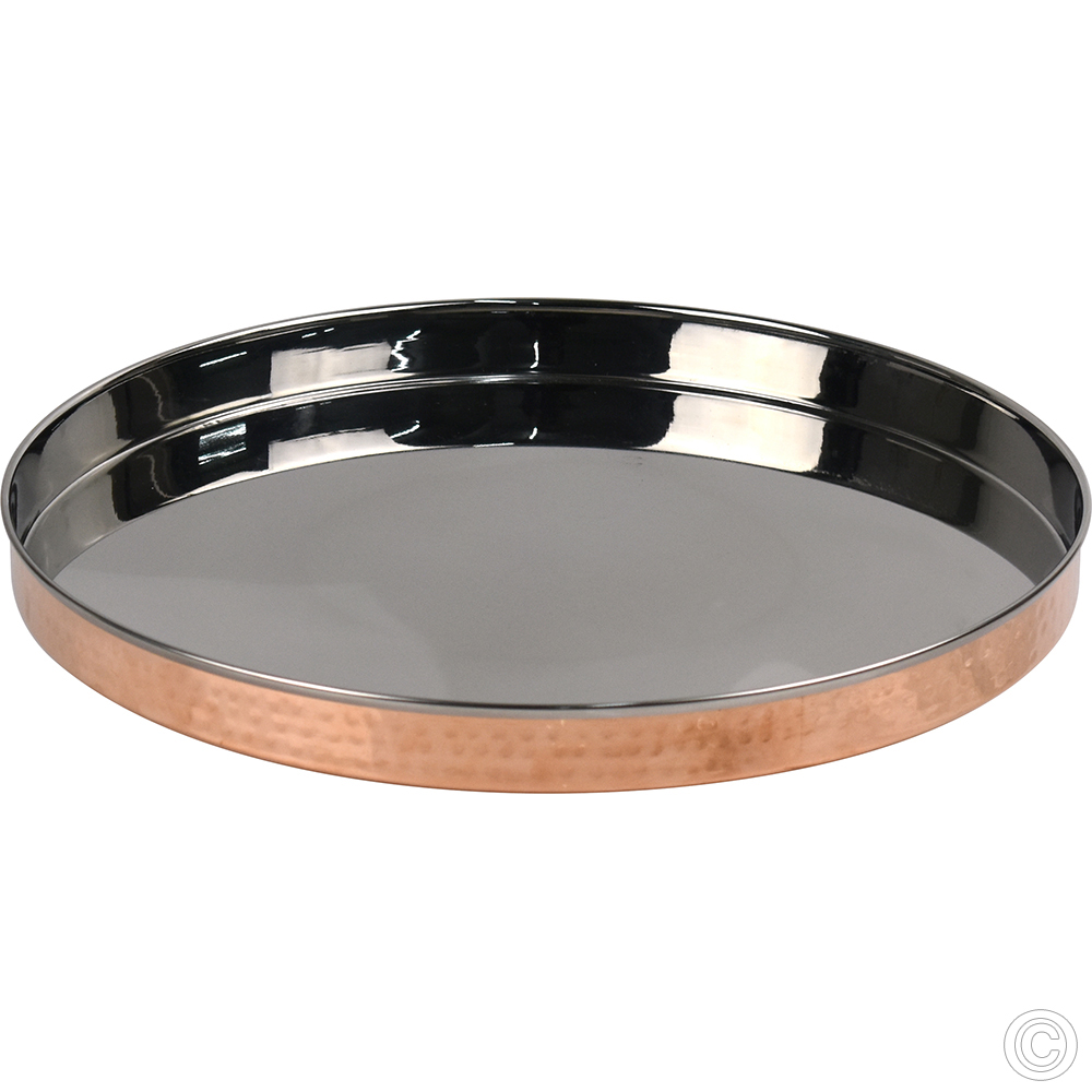 Copper Steel Thali 33cm
