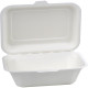 Compostable Bagasse Clamshell Lunch Box 600ml 7.5