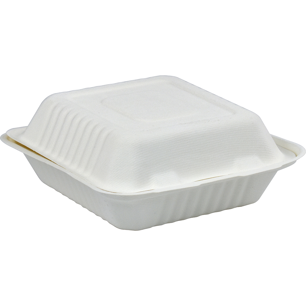 Compostable Bagasse Clamshell Meal Box 8