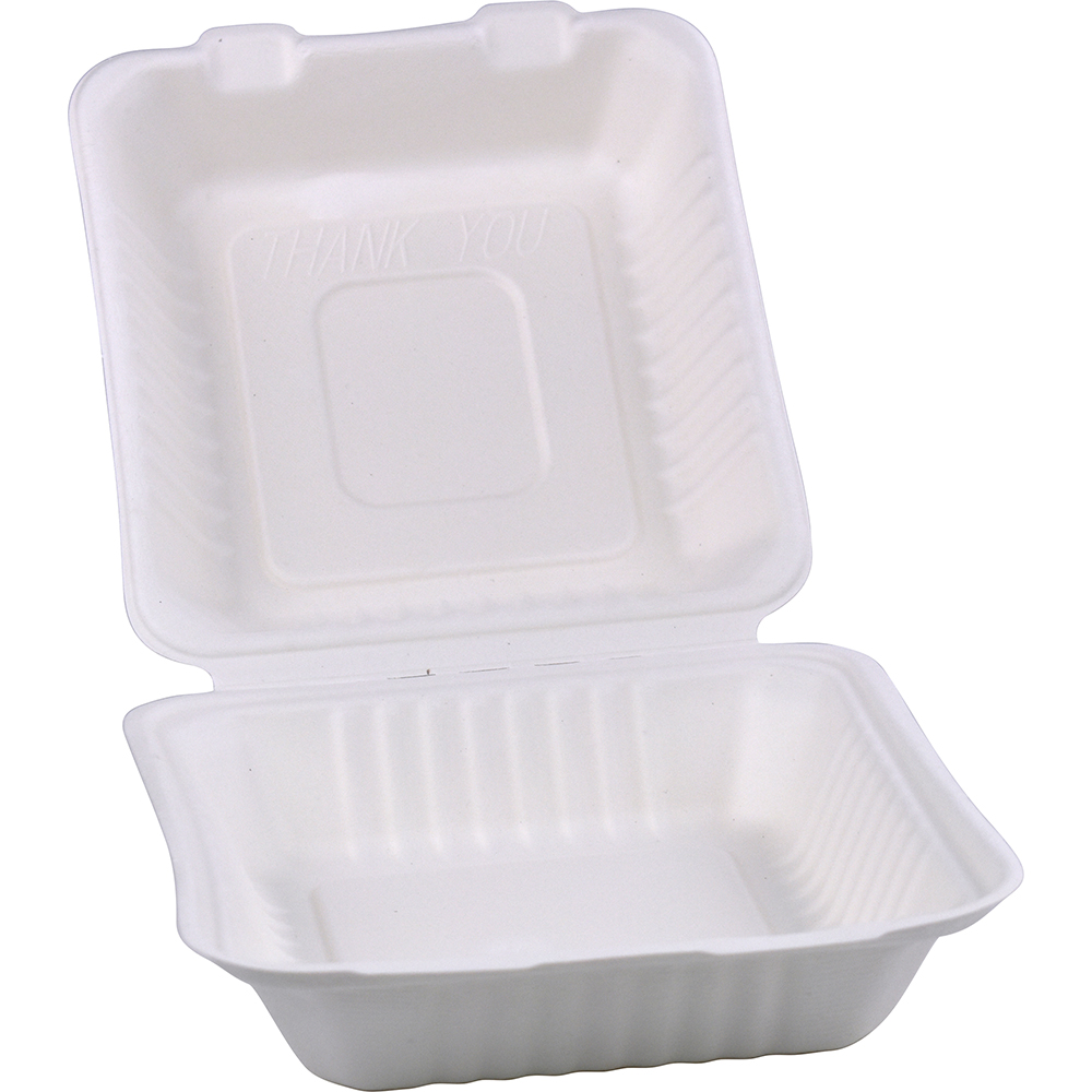 Compostable Bagasse Clamshell Meal Box 8