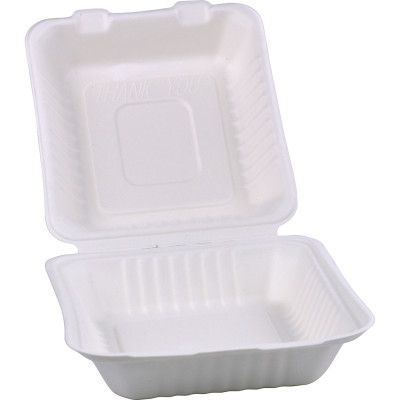 Compostable Bagasse Clamshell Meal Box 8