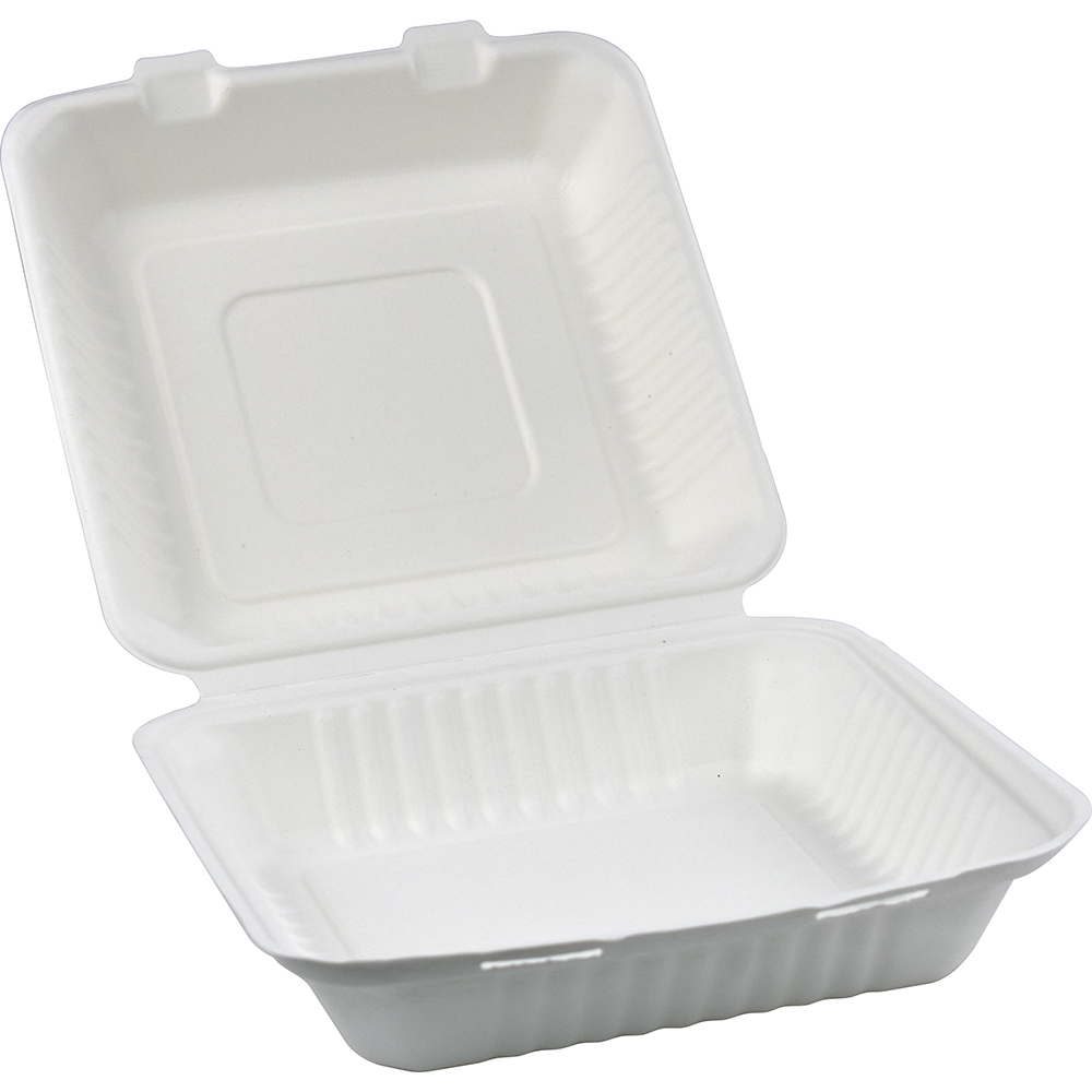 Compostable Bagasse Clamshell Meal Box 9