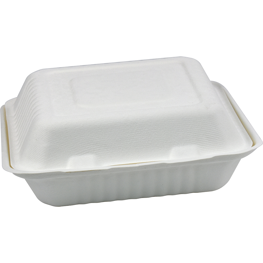 Compostable Bagasse Clamshell 3CP Meal Box 9