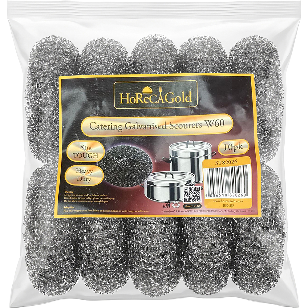 Galvanised Steel Scourer W60 Heavy Duty 10 Pack