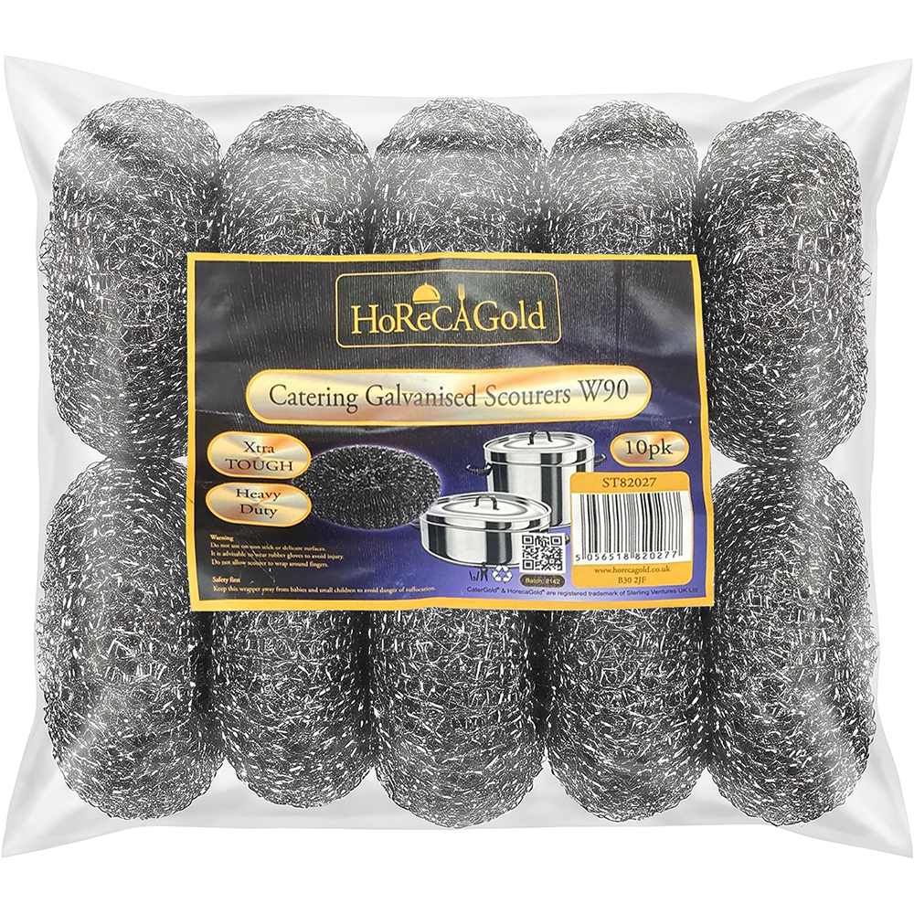 Galvanised Steel Scourer W90 Heavy Duty 10 Pack