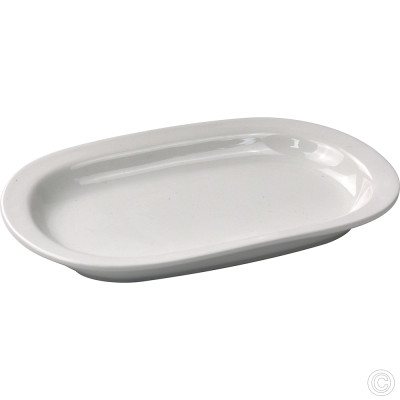 Porcelain Flared Rimmed Oval Platter 230mm 9