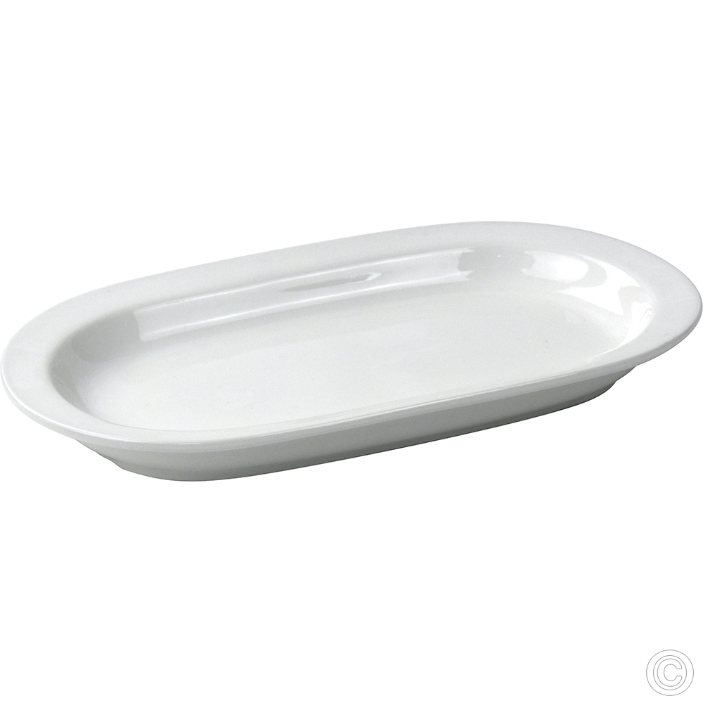 Porcelain Flared Rimmed Oval Platter 260mm 10