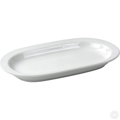Porcelain Flared Rimmed Oval Platter 260mm 10
