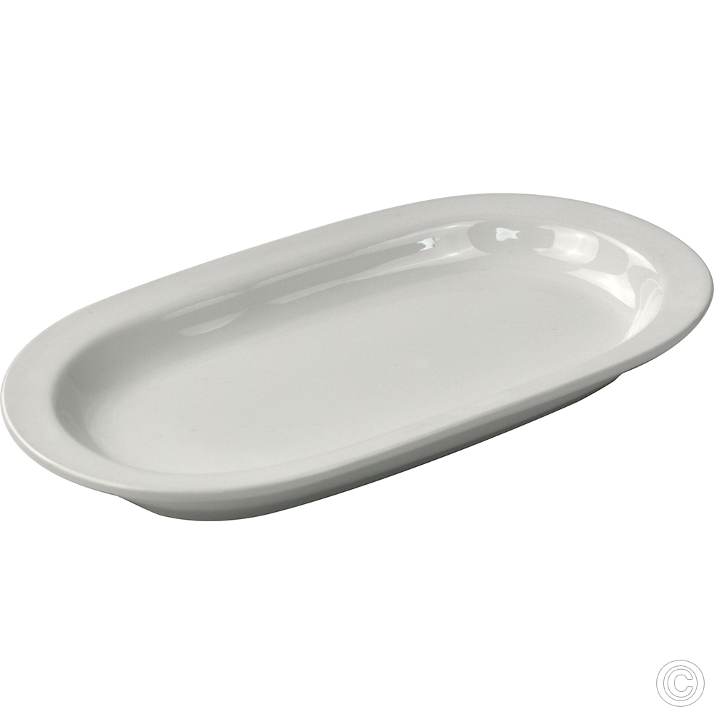 Porcelain Flared Rimmed Oval Platter 260mm 10