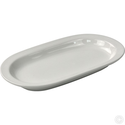 Porcelain Flared Rimmed Oval Platter 260mm 10