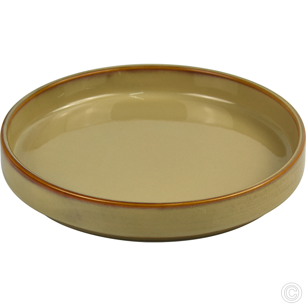 Porcelain Round Stacking Tray 800ML 28Oz Reactive Glaze Brown 