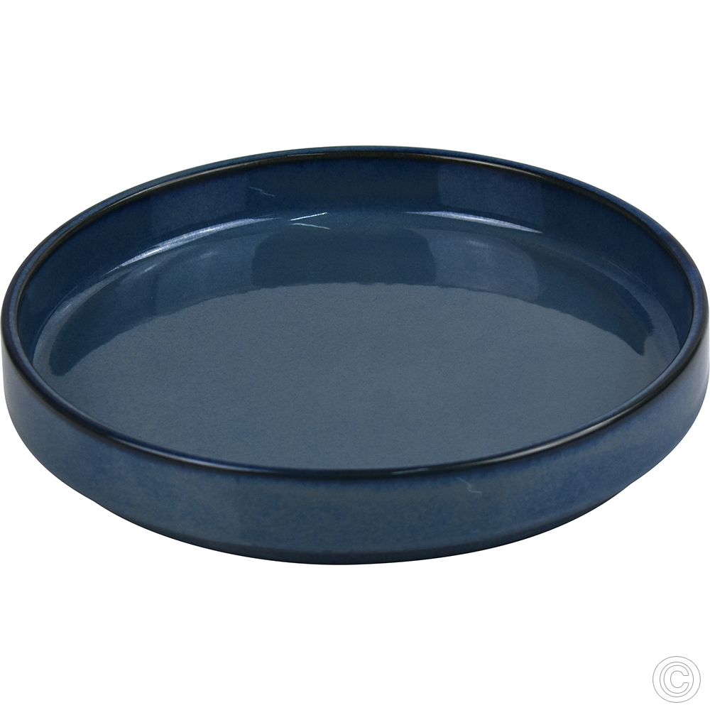Porcelain Round Stacking Tray 800ML 28Oz Reactive Glaze Blue