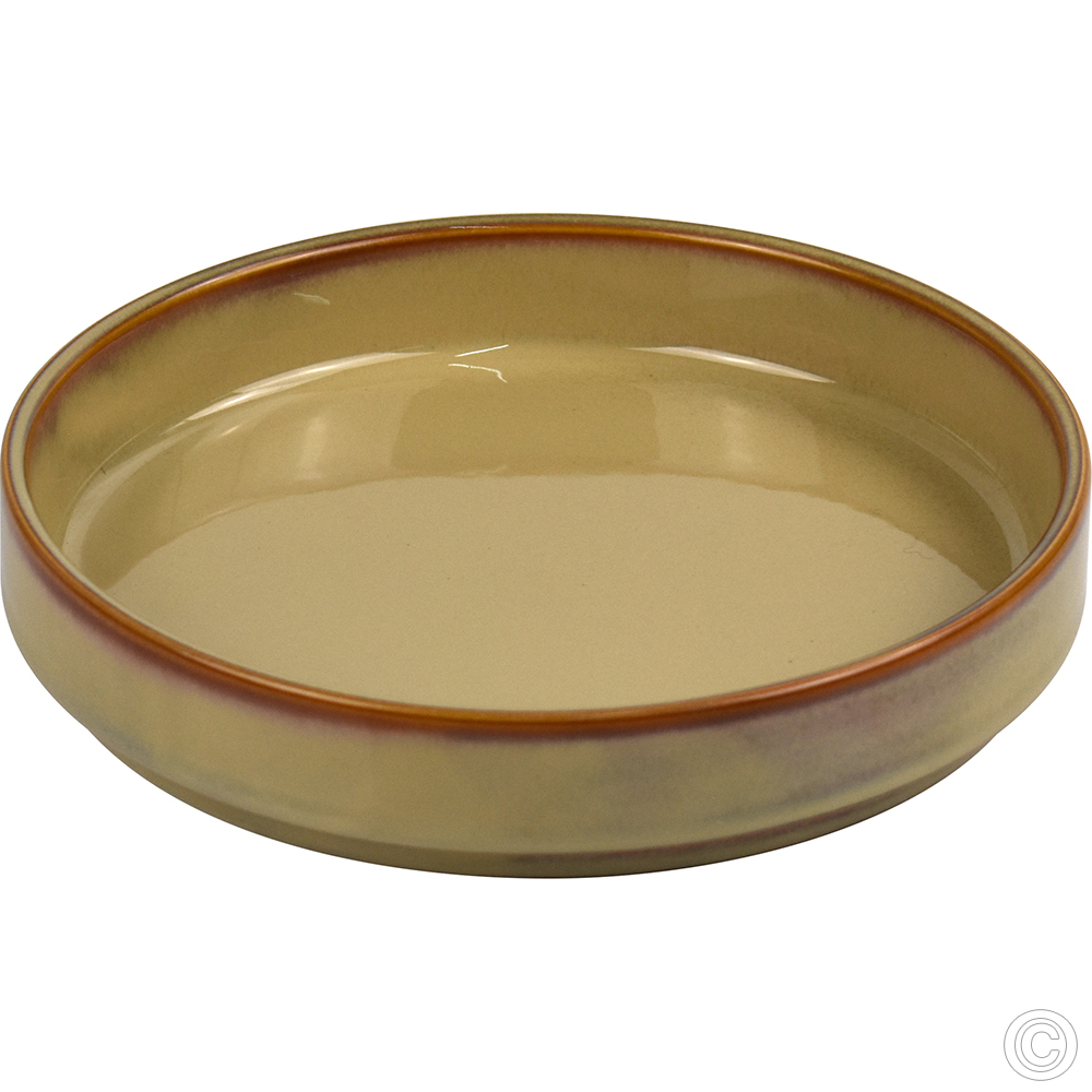 Porcelain Round Stacking Tray 650ML 22Oz Reactive Glaze Brown