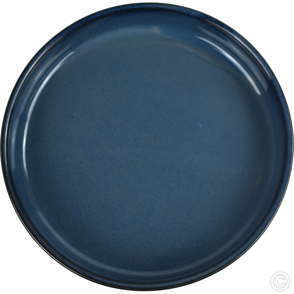 Porcelain Round Stacking Tray 650ML 22Oz Reactive Glaze Blue Crockery image