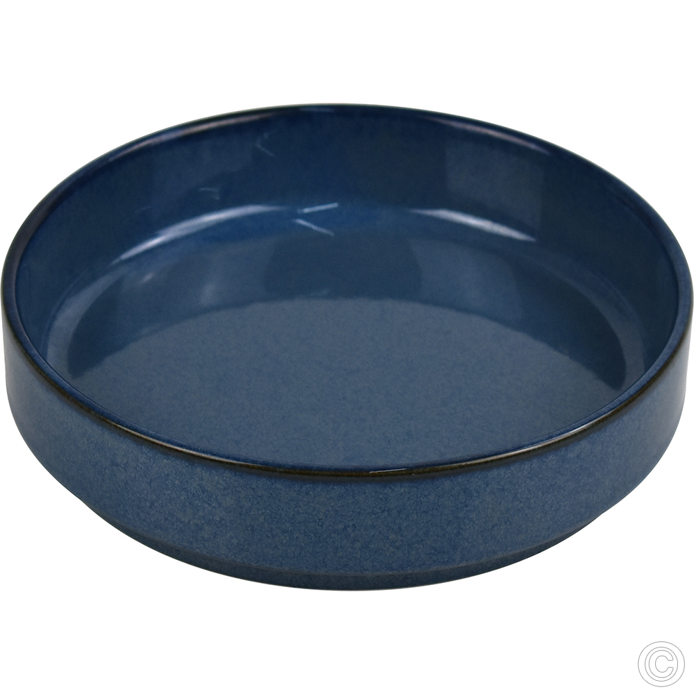 Porcelain Round Stacking Tray 450ML 18Oz Reactive Glaze Blue