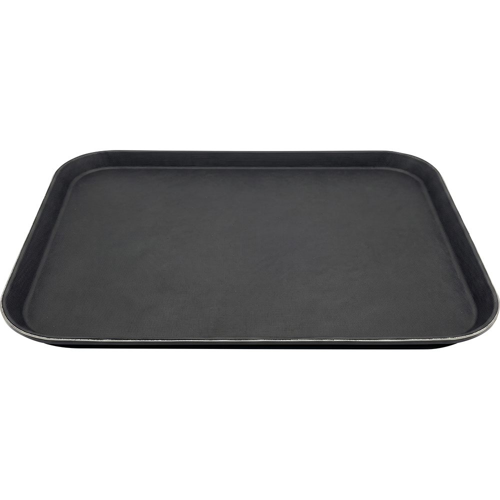 HorecaGold Anti Slip Rectangular Plastic Tray Black 51x38cm