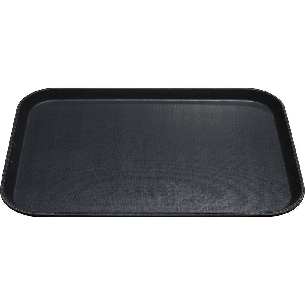 HorecaGold Anti Slip Rectangular Plastic Tray Black 56x68cm