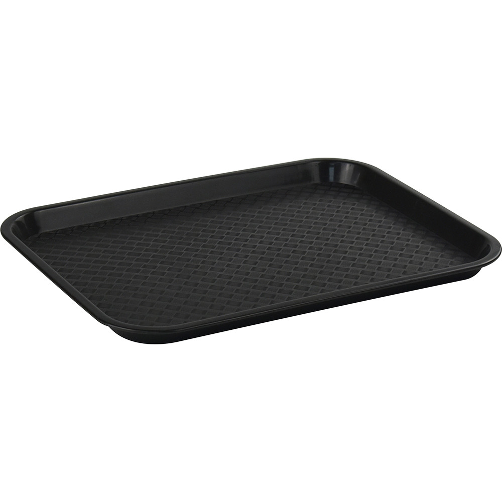 HorecaGold Fast Food Rectangular Plastic Tray Black 27x35cm