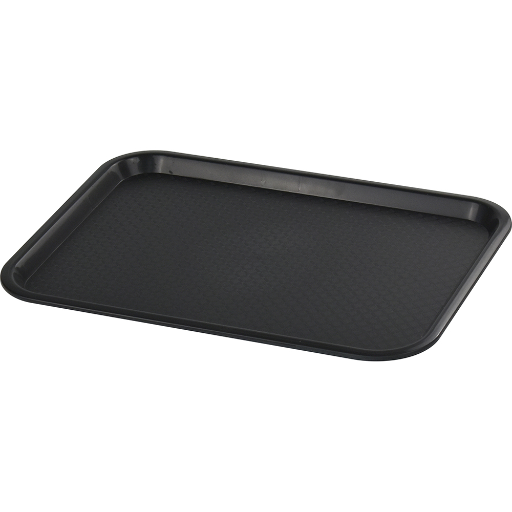 HorecaGold Fast Food Rectangular Plastic Tray Black 30x41cm