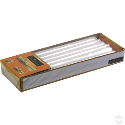 Tapered Candles White 4 Hours 12 Pack (2x25cm)