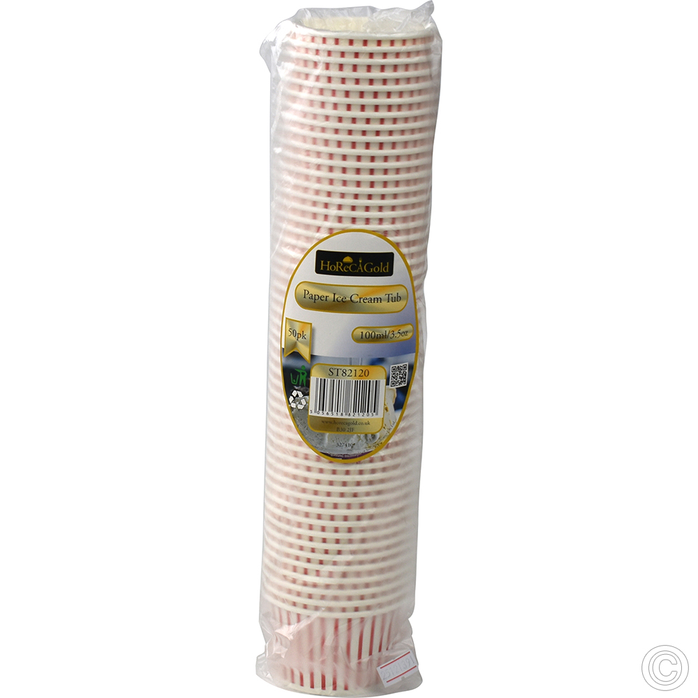 Recyclable Ice Cream Pots 100ml / 3.5oz 50 Pack