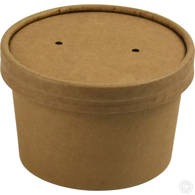 Microwavable Kraft Soup Cups With Lids 227ml (8oz) 25 Pack