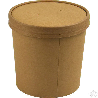 Microwavable Kraft Soup Cups With Lids 795ml (28oz) 25 Pack
