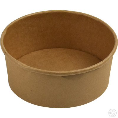 Compostable Round Salad Bowl Kraft 750ml/26oz 50 Pack