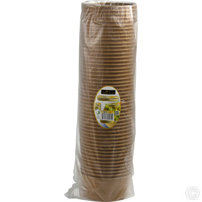 Compostable Round Salad Bowl Kraft 1000ml/35oz 50 Pack