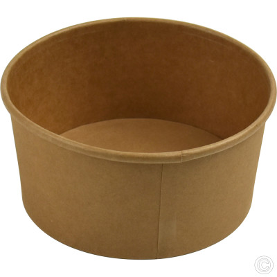 Compostable Round Salad Bowl Kraft 1000ml/35oz 50 Pack