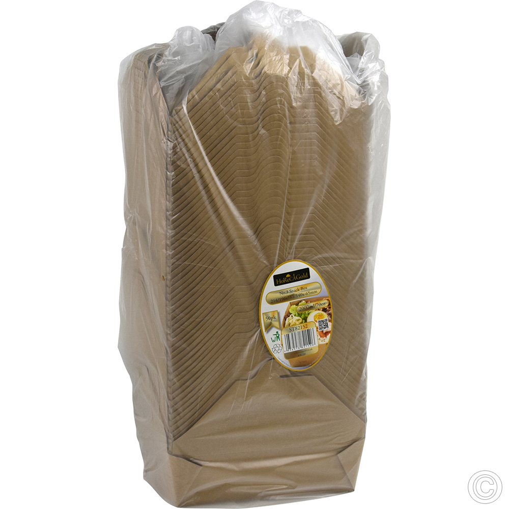 No.3 Kraft Snack Box Brown 2000ml/70oz 50 Pack