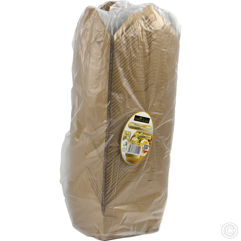 No.8 Kraft Snack Box Brown 1400ml/49oz 50 Pack