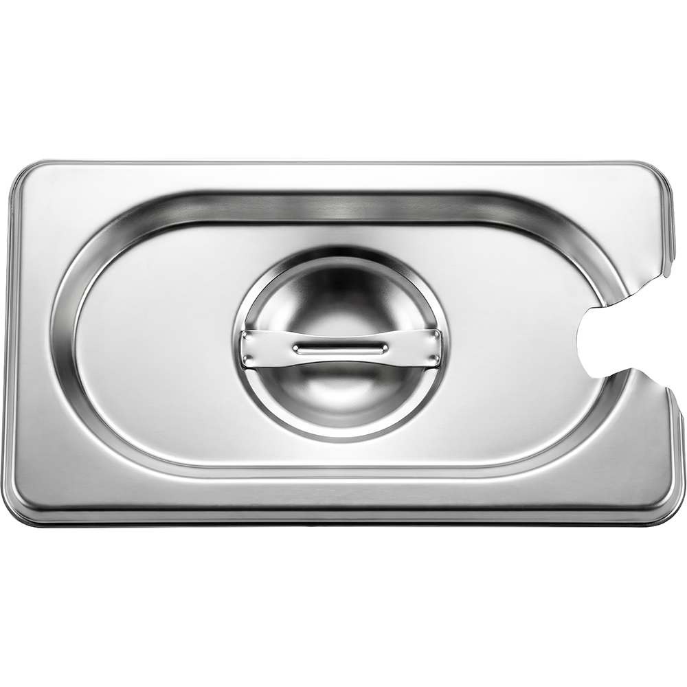 Stainless Steel Gastronorm Cover Notched 1/9 108mm