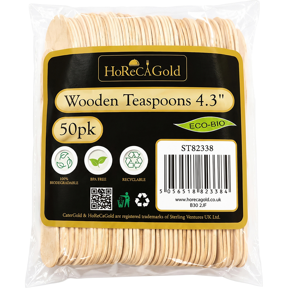 Compostable Wooden Teaspoon 50 Pack