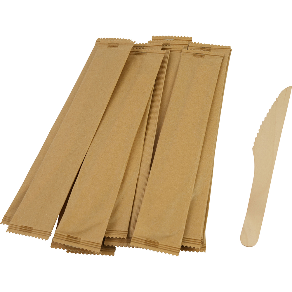Compostable Wooden Knife (Wrapped) 100 Pack