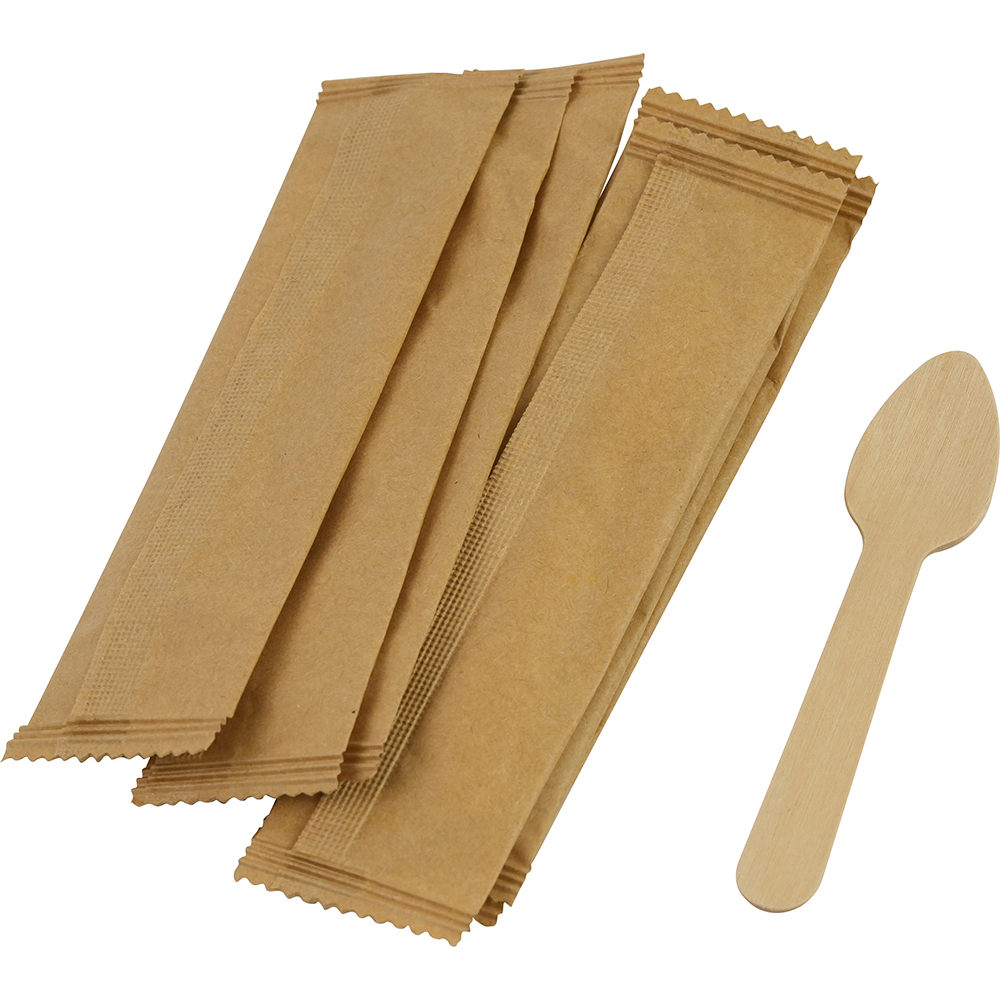 Compostable Wooden Teaspoon (Wrapped) 100 Pack