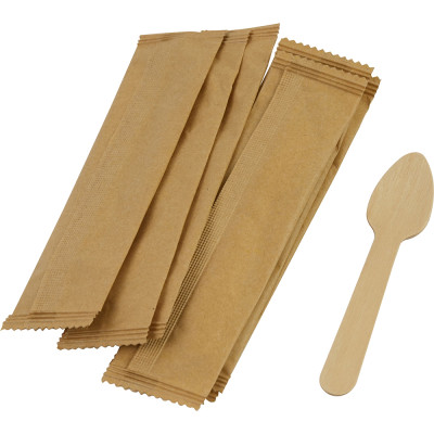 Compostable Wooden Teaspoon (Wrapped) 100 Pack