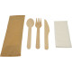 Compostable Wooden Cutlery Kit 4/1 (Fork + Knife + Spoon + 2Ply Napkin) 50 Pack Cutlery image