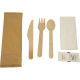 Compostable Wooden Cutlery Kit 6/1 (Fork + Knife + Spoon +Salt & Pepper + 2Ply Napkin) 50 Pack image