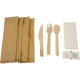 Compostable Wooden Cutlery Kit 6/1 (Fork + Knife + Spoon +Salt & Pepper + 2Ply Napkin) 50 Pack image