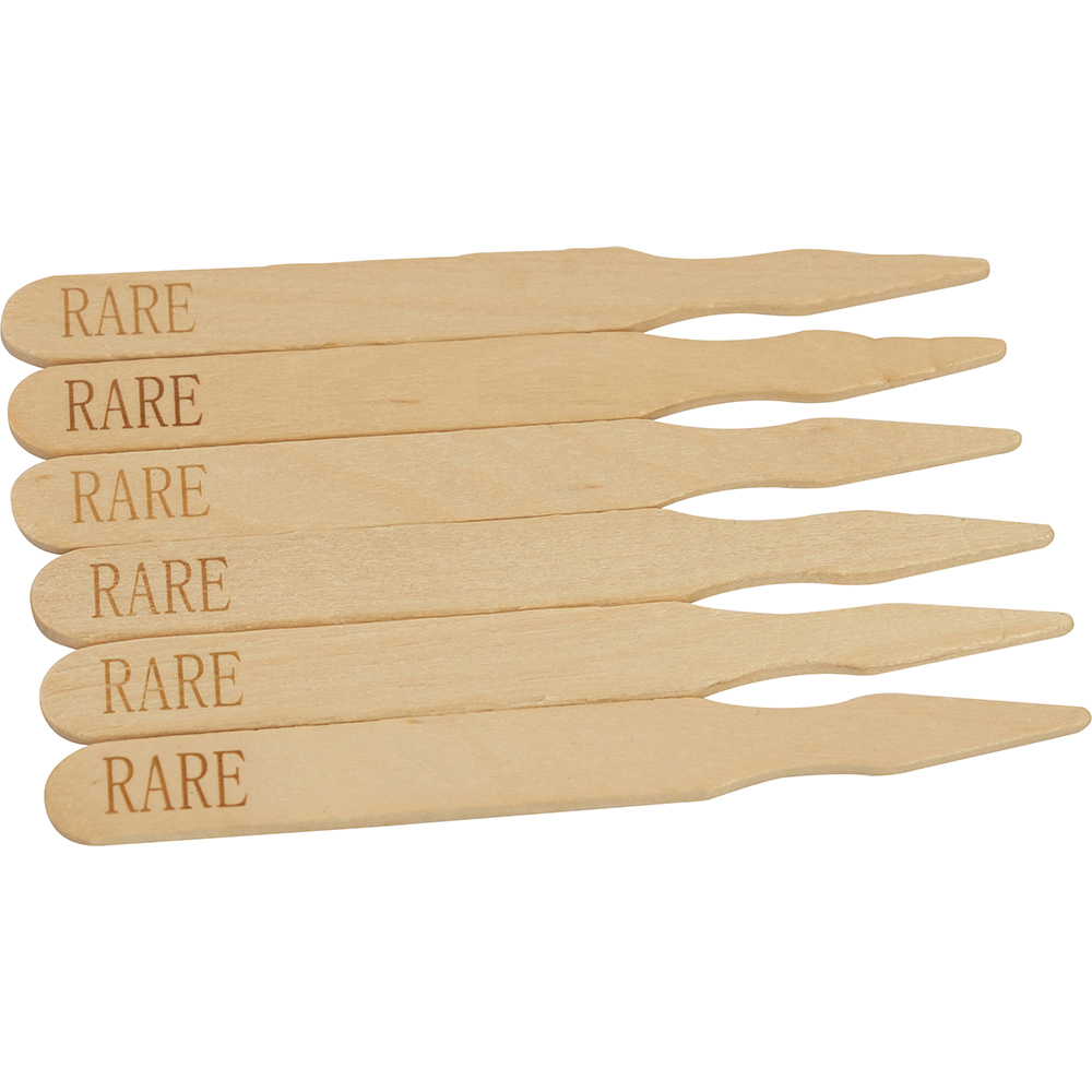 Compostable Wooden Steak Marker 90mm Rare 100 Pack Wooden Serveware image