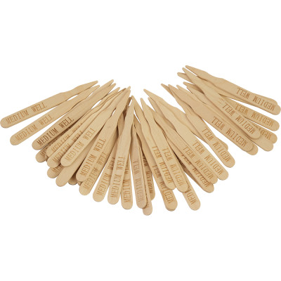 Compostable Wooden Steak Marker 90mm Medium Well 100 Pack