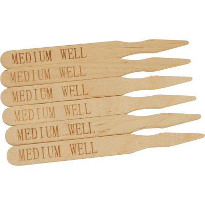 Compostable Wooden Steak Marker 90mm Medium Well 100 Pack