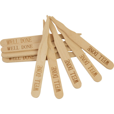 Compostable Wooden Steak Marker 90mm Well Done 100 Pack
