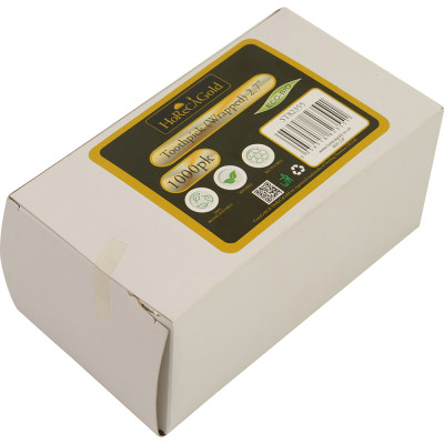 Compostable Wooden Tootthpick Single Paper Wrap 1000 Pack