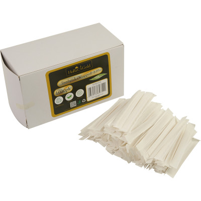 Compostable Wooden Tootthpick Single Paper Wrap 1000 Pack