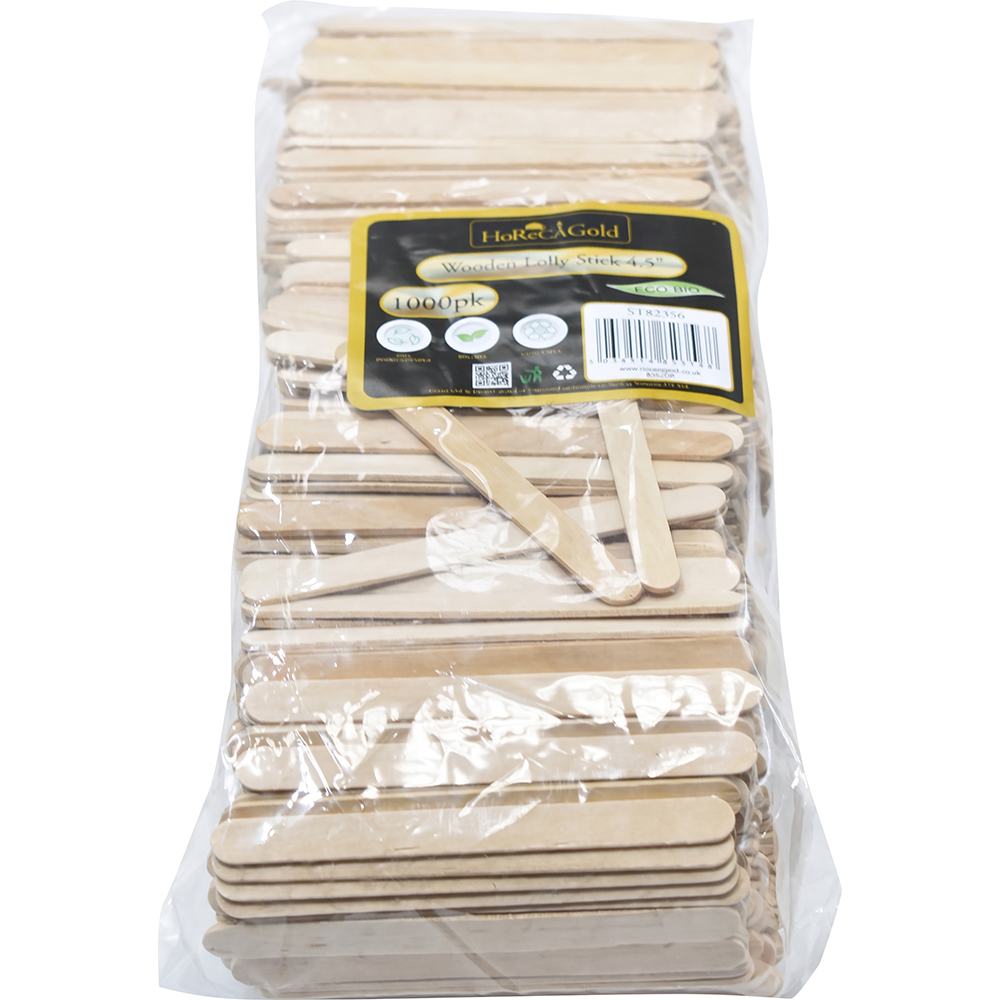 Compostable Wooden Lolly Stick 114*10*2mm 1000 Pack